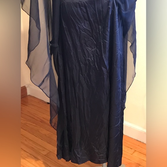 Alfred Angel Maxi Beautiful Navy Blue Gown Sz XL - Picture 7 of 14
